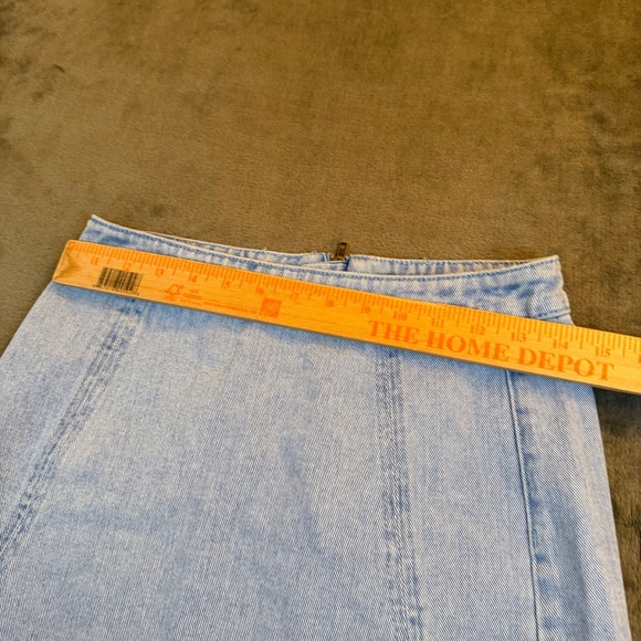 PacSun Denim Mini Skirt Light Wash High Waisted Blue Jean Womens size 25 - Picture 6 of 8